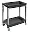 MaxWorks 80384 Black and Gray TwoTray ServiceUtility Cart With Aluminum Legs And 4 Diameter Swivel Castors