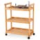 VISWIN 37 H Art Cart Storage Organizer 3Tier Solid Beech Wood Rolling Utility Cart with Caster Wheels Multifunctional Art Supplies Craft Cart Organizer Trolley for Studio Classroom Kitchen