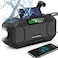 Portable Emergency Weather Radio with Waterproof Bluetooth Speaker AMFMNOAA Hand Crank Solar Rechargeable Radio with Flashlight Reading Light 5000mAh Cell Phone Charger SOS Alarm Survival Gear