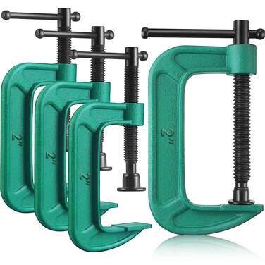 ZJoey 4 Pcs C Clamp Set 2 Inch Heavy Duty GClamps Automotive and Wood Working Clamps with 2 Inch Jaw Opening Sliding for DIY Carpentry Woodworking Welding and Building2 Inch 4 Pcs