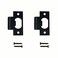 SUMBIN Heavy Duty Replacement Strike Plate T Lip Radius Corner for Knob or Lever Door Lock in Black Finish 2 PCS
