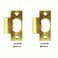 SUMBIN Heavy Duty Replacement Strike Plate T Lip Radius Corner for Knob or Lever Door Lock in Polish Brass Finish 2 PCS