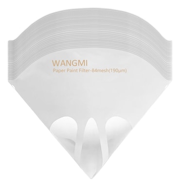 WANGMI Paint Filter Strainer 84 mesh 190 Micron Disposable Fine Nylon Mesh Paint Strainers Paper Cone for Paint and Resin 100Pcs
