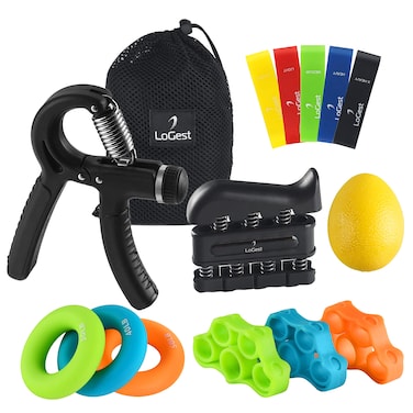 Hand Grip Strengthener Set Forearm Adjustable Resistance Hand Gripper Finger Exerciser Finger Stretchers Grip Rings Hand Exerciser Stress Relief