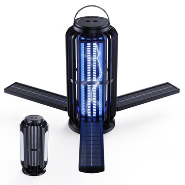 CXRUY Mosquito Zapper Solar Powered Bug Zapper with LED Light Cordless Zapper for Patio Camping Outdoor Indoor