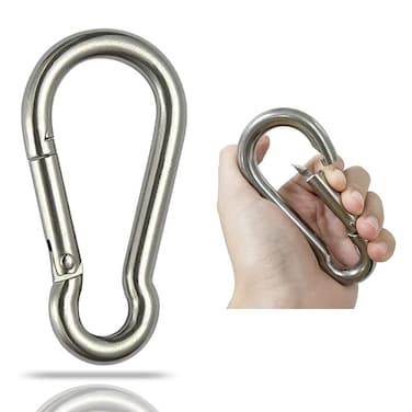 GRANDBUY Large Spring Snap Hook Carabiner 304 Stainless Steel Snap Hook Heavy Duty Carabiner Clip Stainless Steel Spring Snap Hook Carabiner Carabiner Outdoor