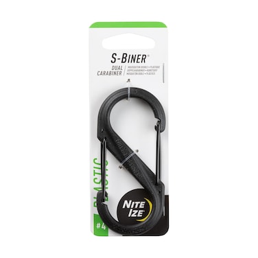 Nite Ize SBiner Plastic Size4 DoubleGated Carabiner Lightweight Yet Strong Black