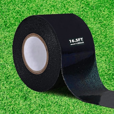 Kikerike Artificial Grass Tape Self Adhesive Double Sided 2 Inch Width x 196 Inch Long Synthetic Turf Seaming Tape Jointing Fixing Green Lawn Mat Rug Connecting Fake Grass Carpet