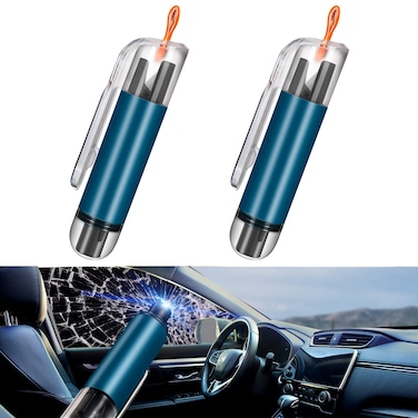JOYKFOX Sopingo Car Emergency Window Breaker seat Belt Cutter and Glass Breaker car Safety Hammer Escape Tools Broken Window Keychain car Safety Tools 2 Pieces Blue