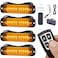 EASE2U E Led Warning Lights 4pcs Emergency Warning Caution Hazard Construction Ultra Slim Sync Feature Car Truck with Main Control Box Surface Mount