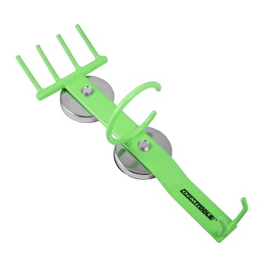 OEMTOOLS 23120 Air Tool Holder Magnetic Power Tool Holder with Air Hose Hook and Pegs for Impact Sockets Air Tool Organizer for Tire Service Green