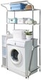 BAOYOUNI Adjustable Bathroom Shelf Top Toilet Storage Shelf Over Washing Dryer Organizer Washing Machine Storage Rack Space Saving 2Tier  Ivory