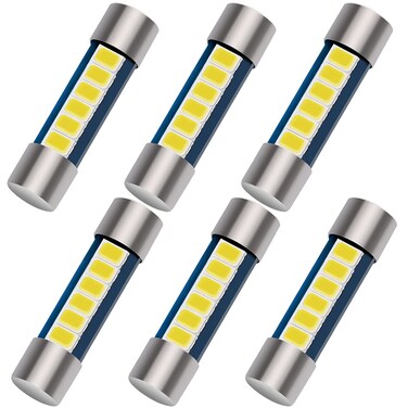 Anourney 28mm 29mm Festoon LED Car Bulb 6614F 6612F LED Bulb 115in 6SMD 2835 Chips 6641 LED Bulb for Car Interior Vanity Mirror lights Sun Visor Light 6pcs 6000K White