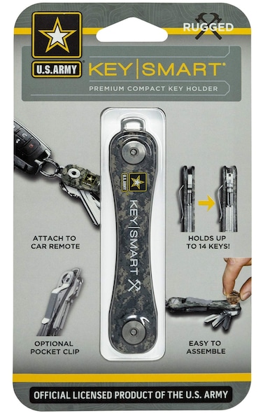 KeySmart Rugged  MultiTool Key Holder with Bottle Opener and Pocket Clip up to 14 Keys Army