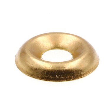 PrimeLine 9083654 Finishing Washers Countersunk 8 Brass Plated Steel 50Pack