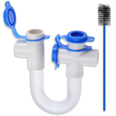 Condensate Trap 34 PVC P Trap HVAC with Clear Tubing to easily spot Dirt  Debris  EZ Trap Brush included to clean HVAC Condensate Drain Line  HVAC Fittings designed to connect with your system