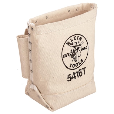 Klein Tools 5416T Tool Bag BullPin and Bolt Pouch No 4 Canvas with Tunnel Connection 5 x 10 x 9Inch