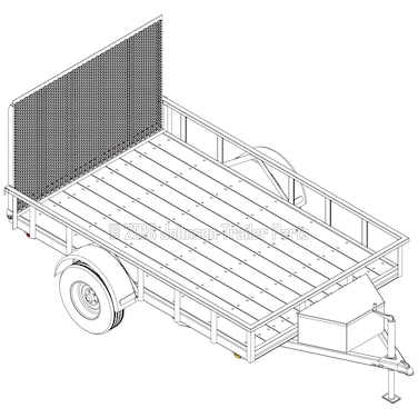 6 4 x 10 Utility Trailer Plans  3500 lb Capacity  Trailer Blueprints Model U7612035J