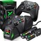Controller Charger Station with 2x2550mAh Rechargeable Battery Packs for Xbox OneSeries XS Controller Dual Charging Dock for Xbox One Controller Battery Pack with 4 Batteries Covers for Xbox
