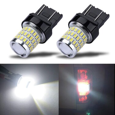 iBrightstar Newest 930V Super Bright Low Power 7440 7443 T20 LED Bulbs with Projector Replacement for Back Up Reverse Lights or Tail Brake LightsXenon White