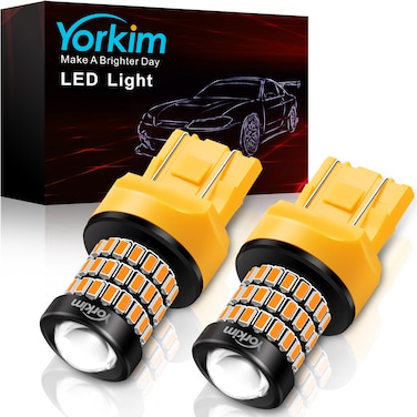 Yorkim 7440 Led Bulb Amber 7443 Led Bulb Amber Ultra Bright T20 Led 7440a Led Bulb W21W Led Bulb Amber for Backup Reverse Light Break Light Tail Light Turn Signal Light Pack of 2  Amber