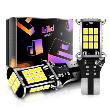 LUYED 2 Extremely Bright 1600 Lumens Backup Reverse Lights 921 912 W 16W 3020 30EX Chipsets Xenon White No Hyper Flash