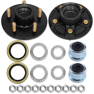 Trailer Hub Kits 5 Bolt 45 for 3500 lbs Cargo Boat Trailer Axle Trailer Idler Hub Kit 5 Bolt on 45 Circle Fits 1116 and 138 Spindle 2 Set