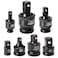 Powerbuilt 647095 7pc Impact Universal Joint  Adapter Set Black