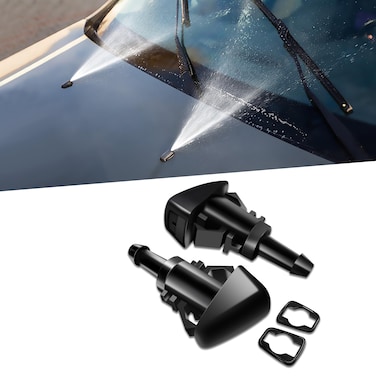 DWARFOO 2 PCS Front Windshield Washer Nozzles Washer Spray Jet Kit Fit for Chrysler Dodge Replaces OEM  4805742AB  5113049AA  55077460AA  5303833AA  5116079AA