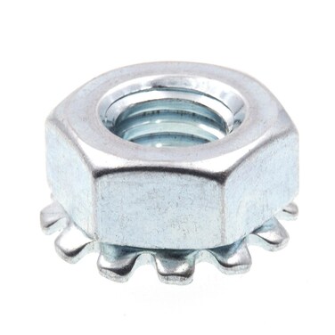 PrimeLine 9118861 KLock Nuts With External Tooth Washer 14 in20 Zinc Plated Steel 50Pack