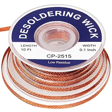 Lesnow solder wick braid 10ft Length Desoldering Wick Braid Remover Tool Solder Sucker 1 piece NoClean soldering Wick Wire Roll and Disassemble Electrical Components