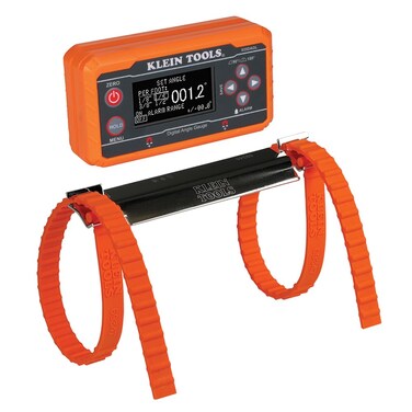 Klein Tools 80036 Level Digital Electronic Level and Angle Gauge Tool Kit with Plumbers Straps Programmable Angles Magnetic Base 2Piece