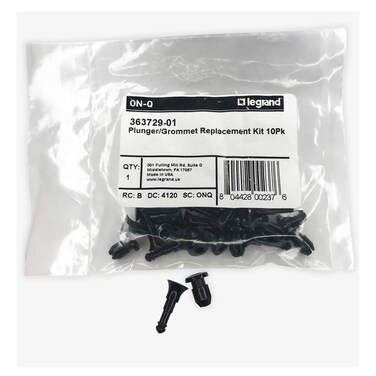 OnQ Legrand Home Office  Theater Grommet Plunger Kit Pins  Rivets PushLock Pins Black Pack of 10 36372901