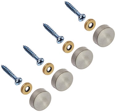 Stuwce 8 PC Stainless Steel Screw CoverCap Full Metal Construction 075 Diameter Fasteners Decorative Mirror SignAdvertising Hardware Nails Construction