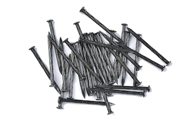 S  31 inch 80 mm Length Fluted Hardened High Carbon Steel Point Tip Wall Masonry Concrete Black Nails 25 pcs