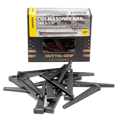 OHIY HuttigGrip 312 inches Cut Masonry Nail 16d for Furring Strips Mount  1 lb Pack of 26 Nails