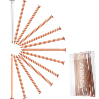 Frienda 4 inches 100 mm 12 pieces long copper nails for killing trees removing stumps with 1 piece 4 inch steel nail storage box included
