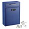AdirOffice Wall Mount Mailbox  Combination Mailbox with Keys Durable Wall Mounted Locking Mailbox and Cash Drop Box for House Apartments and Bussiness After Hours Deposits Large Blue