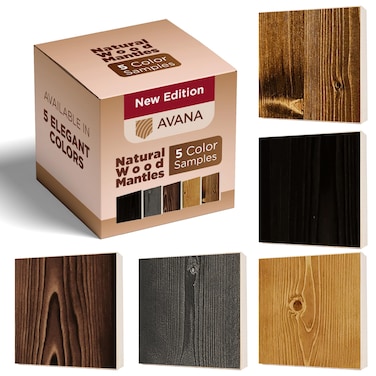 Avana Color Selection Kit  Real Wood Swatches for Mantel Shelves  Preview Premium Shades  Set of 5 Authentic Samples
