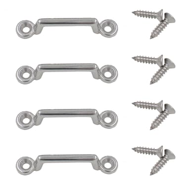 YYST Bimini Steel 1 Inch Mount Bimini Top Pad EyeFootmans Loop 4PK WHardware