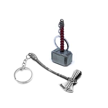 2Pack Hammer Keychain and Axe Keychain Cool Gifts for Men Husband Boyfriend