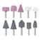 uxcell Abrasive Stone Points Set Grinding Wheel Polishing Head Bit with 6mm Shank 1 Set 10Pcs