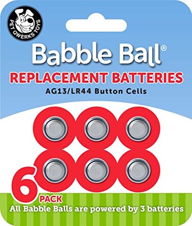 Pet Qwerks B1 Babble Ball Replacement Batteries  AG13  LR44 Cells 6 per Carded Pack One Size