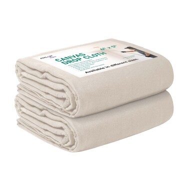 Avalon Home Canvas Drop Cloth 4x5 ft Pack of 2  Odourless Painters Drop Cloth for Painting Cotton Canvas Tarps for Floor  Furniture Protection  All Purpose Canvas Fabric Painting Drop Cloths