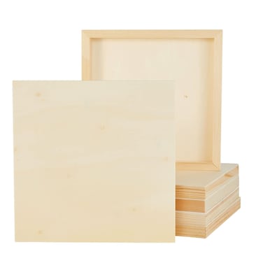 Bright Creations Unfinished Wood Canvas Boards for Painting 10 x 10 in 6 Pack