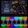 Artecho Glow in the Dark Paint  Set of 6 Colors 59ml  2oz Acrylic Paint for Halloween Decoration Art Painting Outdoor and Indoor Art Craft for Canvas Rock Wood Supplies for Adults Students