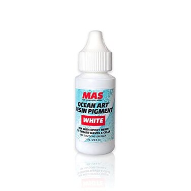 MAS Epoxies Resin Ocean Art White Pigment 1 oz Epoxy Resin Dye for Ocean Waves and Water Effects