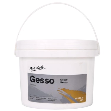 Mont Marte Premium Gesso Universal Primer 64oz 189L Suitable for Acrylic Paint Oil Paint Color Pencils Pastels Graphite and Charcoal
