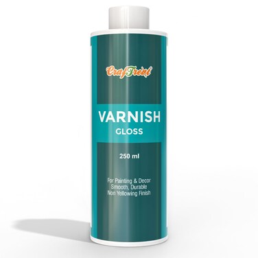 CrafTreat Gloss Varnish for Acrylic Painting 250 ml  Clear Craft Materials Glossy Vanish Liquid for Clay Art Wood Furniture Canvas Paintings Craft Supplies