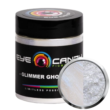 Eye Candy Premium Mica Powder Pigment Glimmer Ghost Blue 25g Multipurpose DIY Arts and Crafts Additive  Woodworking Bath Bombs Resin Paint Epoxy Soap Nail Polish Glimmer Ghost Blue 25G